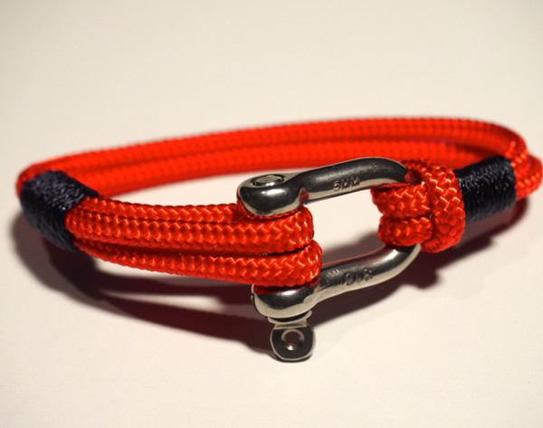 Stainless shackle handmade nautical bracelet